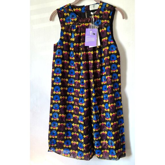 Anna Sui for Target Metallic Circles Shift Sleeveless Mini Dress XS Multi NWT - Picture 2 of 9